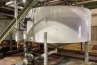 Used Approximate 5200 gallon Stainless Steel Mixing Tank, V-4541. With Centrifugal pump, 60/50 HZ, 1745-1450 RPM, 230/460V. Griswold S/N 0030022629. Tom 2014. Model S-AA-11062.