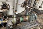 Used Approximate 7900 gallon Stainless Steel Mixing Tank, V-4320. Pump P-4320: Industrial Electric Motor. 60 hz, 230/460 V.