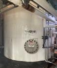 Used Approximate 7900 gallon Stainless Steel Mixing Tank, V-4208. Pump P-4328: 5 hp, 3510 RPM, 50/60 HZ, 230/460 V.