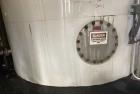 Used Approximate 7900 gallon Stainless Steel Mixing Tank, V-4208. Pump P-4328: 5 hp, 3510 RPM, 50/60 HZ, 230/460 V.