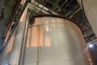 Used Approximate 7900 gallon Stainless Steel Mixing Tank, V-4208. Pump P-4328: 5 hp, 3510 RPM, 50/60 HZ, 230/460 V.