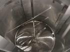 Used ICCNW Single wall stainless steel mixing tank, 120 diameter x 11FT high, 6,813 gallon capacity, (TK 237), 4 blade agitator with 5HP drive, mounted on load cells (East 2)