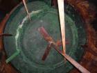 USED: Approximate 6000 gallon stainless steel mix tank. Approximate 9' diameter x 140