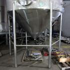 Used Apache Tank, 6500 Gallon, 316 Stainless Steel, Vertical. Approximate 102” diameter x 172” straight side. Dished top, 70” coned bottom. Side entering agitator with a 3 blade prop, driven by a 3hp...