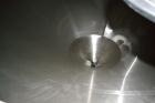 Used Apache Tank, 6500 Gallon, 316 Stainless Steel, Vertical. Approximate 102” diameter x 172” straight side. Dished top, 70” coned bottom. Side entering agitator with a 3 blade prop, driven by a 3hp...