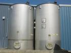 Used- Bendel 10,000 Gallon Vertical Storage Tank. 316 stainless steel, flat bottom, dished top.