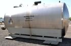 Used Cherry-Burrell Type C Tank, 6,000 Gallon, Model CH, 304 Stainless Steel, Horizontal. 96” Diameter x 184” straight side, dished heads. Top entering agitator with a 1” diameter shaft with (4) padd...