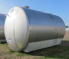Used Cherry Burrell 10,000 Gallon Stainless Steel Horizontal Storage Tank. Approximately 10'6