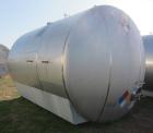Used Cherry Burrell 10,000 Gallon Stainless Steel Horizontal Storage Tank. Approximately 10'6