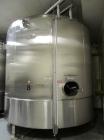 Used-Cherry Burrell 8000 Gallon Vertical Stainless Steel Tank.Top mounted agitator, dual impeller, bearing block, side manwa...