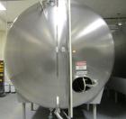 Used Cherry Burrell 8,000 Gallon Horizontal Stainless Steel Tank.  End mount agitator approximately 5 hp.  Manway with cover, sight glass, 8 legs.  Approximately 10' diameter x 12' straight side, 17'...