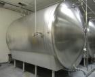 Used-Cherry Burrell 8,000 Gallon Horizontal Stainless Steel Tank.  End mount agitator approximately 5 hp.  Manway with cover...