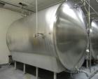 Used Cherry Burrell 8,000 Gallon Horizontal Stainless Steel Tank.  End mount agitator approximately 5 hp.  Manway with cover, sight glass, 8 legs.  Approximately 10' diameter x 12' straight side, 17'...