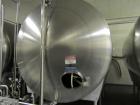 Used Cherry Burrell 8,000 Gallon Horizontal Stainless Steel Tank.  End mount agitator approximately 5 hp.  Manway with cover, sight glass, 8 legs.  Approximately 10' diameter x 12' straight side, 17'...