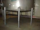 Used Mueller 6000 Gallon Stainless Steel Mix Tank. Model F 6000. Approx. 9' Diameter x 12' Straight Side. Dished Heads. Side 16