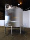 Used Cherry Burrell Single Shell Blend Tank, Approximate 5,000 Gallon, 316 Stainless Steel, Vertical. Approximate 120
