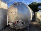 Used-Creamery Package 7500 Gallon 304 Stainless Steel Jacketed Horizontal Dairy