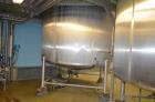 Used- Crepaco 6,000 Gallon (Approximately) Stainless Steel Vertical Single Wall Tank. Dome top, dished bottom center. Bridge...