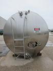 Used Crepaco Storage Tank, 5000 Gallon, 316 Stainless Steel, Horizontal. 96” Diameter x 144” straight side, dished heads. (1) Section approximate 48” wide x 103” long of bottom dimple jacket, no rati...