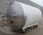 Used Crepaco Storage Tank, 5000 Gallon, 316 Stainless Steel, Horizontal. 96” Diameter x 144” straight side, dished heads. (1) Section approximate 48” wide x 103” long of bottom dimple jacket, no rati...