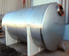 Used- Custom Metalcraft Tank, 5000 Gallon, 304 Stainless Steel, Horizontal. Approximately 96” diameter x 144” straight side,...