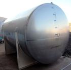 Used Custom Metalcraft Tank, 5000 Gallon, 304 Stainless Steel, Horizontal. Approximately 96” diameter x 144” straight side, dished heads.  Openings: top 3”, (2) 1-1/2”, 2”, heads 18” manway with cove...