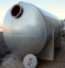 Used- Custom Metalcraft Tank, 5000 Gallon, 304 Stainless Steel, Horizontal. Approximately 96” diameter x 144” straight side,...