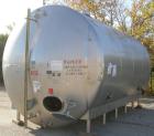 Used DCI 316L stainless steel storage tank, 10,000 gallon capacity, horizontal design. 120