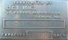 Used DCI 316L stainless steel storage tank, 10,000 gallon capacity, horizontal design. 120