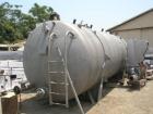 Used-Stainless Steel Tank, 7,500 gallon capacity. 8' Diameter x 19' straight side, dished ends, horizontal orientation. Manu...