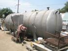 Used-Stainless Steel Tank, 7,500 gallon capacity. 8' Diameter x 19' straight side, dished ends, horizontal orientation. Manu...