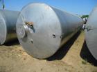 Used-Eisenback 6,000 Gallon Stainless Steel Vertical Storage Tank. 304 stainless steel. Flat bottom, dished head, 6' 8