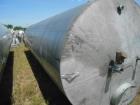 Used- Eisenback 6,000 Gallon Stainless Steel Vertical Storage Tank. 304 stainless steel. Flat bottom, dished head, 6' 8" dia...