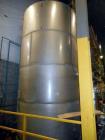 Used Eisenback 6,000 Gallon Stainless Steel Vertical Storage Tank. 304 stainless steel. Flat bottom, dished head, 6' 8