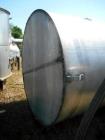 Used Eisenback 6,000 Gallon Stainless Steel Vertical Storage Tank. 304 stainless steel. Flat bottom, dished head, 6' 8