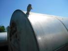 Used Eisenback 6,000 Gallon Stainless Steel Vertical Storage Tank. 304 stainless steel. Flat bottom, dished head, 6' 8