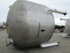 Used Enerfab Inc Vertical Tank, Approximately 7000 Gallons, Stainless Steel. Approximately 12 foot diameter x 6 foot straight side.  Dished heads. Internal rated 125 PSI at 100 Degrees F.  4 Steel le...