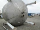 Used Enerfab Inc Vertical Tank, Approximately 7000 Gallons, Stainless Steel. Approximately 12 foot diameter x 6 foot straight side.  Dished heads. Internal rated 125 PSI at 100 Degrees F.  4 Steel le...