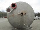 Used Enerfab Inc Vertical Tank. Approximately 7000 gallons, stainless steel. Approximately 12 ft diameter x 6 ft straight side.  Dished heads . Internal rated 125 psi @ 100 deg F.  4  Steel leg mount...