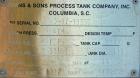 Used Evans & Sons Process Tank Company Tank, 12,000 gallon, 316 stainless steel, vertical. 132