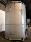 Used Evans & Sons Tank, 9000 Gallon, 316 Stainless Steel, Vertical. Approximate 126” diameter x 168” straight side, flat top and bottom. Internal atmospheric at 150 degrees F. Openings top (2) 2”, (3...