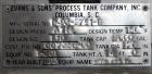 Used Evans & Sons Tank, 9000 Gallon, 316 Stainless Steel, Vertical. Approximate 126” diameter x 168” straight side, flat top and bottom. Internal atmospheric at 150 degrees F. Openings top (2) 2”, (3...