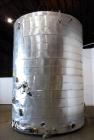 Used- Evans & Sons Tank, 9000 Gallon, 316 Stainless Steel, Vertical. Approximate 126” diameter x 168” straight side, flat to...