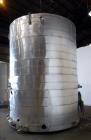Used Evans & Sons Tank, 9000 Gallon, 316 Stainless Steel, Vertical. Approximate 126” diameter x 168” straight side, flat top and bottom. Internal atmospheric at 150 degrees F. Openings top 2”, (4) 4”...