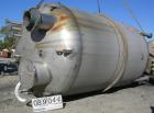 USED: Fabricated Products tank, 9000 gallon, 316L stainless steel, vertical. Approximately 10' diameter x 14' straight side, 2:1 elliptical top and bottom. Internal rated FV and 15 psi at 200 deg F. ...