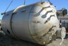 USED: Fabricated Products tank, 9000 gallon, 316L stainless steel, vertical. Approximately 10' diameter x 14' straight side, 2:1 elliptical top and bottom. Internal rated FV and 15 psi at 200 deg F. ...
