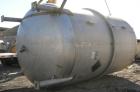 USED: Fabricated Products tank, 9000 gallon, 316L stainless steel, vertical. Approximately 10' diameter x 14' straight side, 2:1 elliptical top and bottom. Internal rated FV and 15 psi at 200 deg F. ...