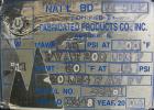 USED: Fabricated Products tank, 9000 gallon, 316L stainless steel, vertical. Approximately 10' diameter x 14' straight side, 2:1 elliptical top and bottom. Internal rated FV and 15 psi at 200 deg F. ...