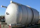 USED: Fabricated Products tank, 9000 gallon, 316L stainless steel, vertical. Approximately 10' diameter x 14' straight side, 2:1 elliptical top and bottom. Internal rated FV and 15 psi at 200 deg F. ...