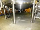 Used- Feldmeier 16,300 Gallon Vertical Top Agitated Mixing Tank, Stainless Steel. 14'5